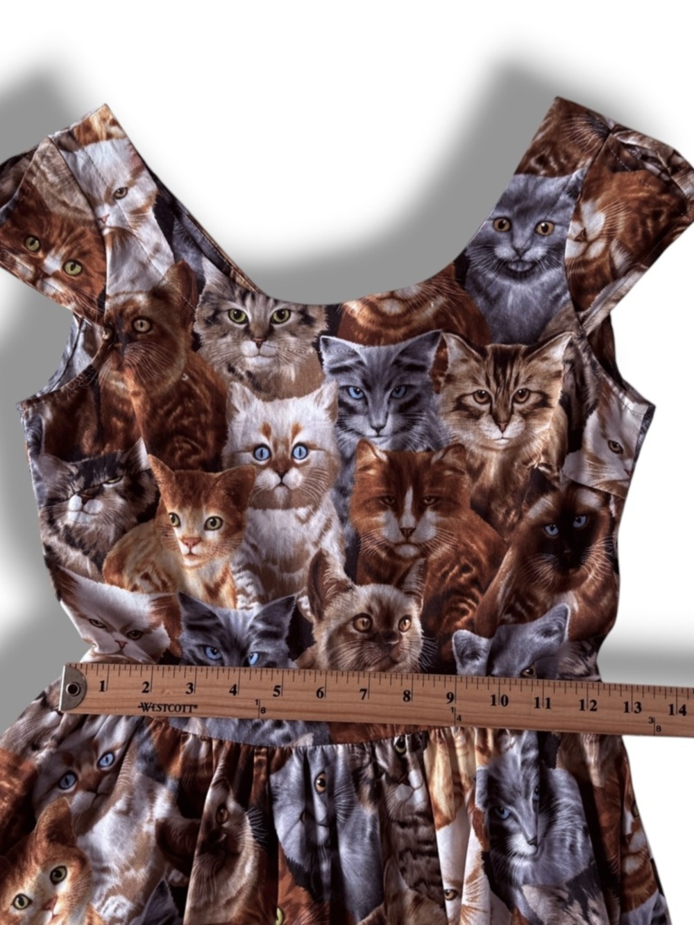 Retrolicious ModCloth Cat Kitty Swing Dress Rockabilly Cap Sleeves Size Small - Picture 7 of 10